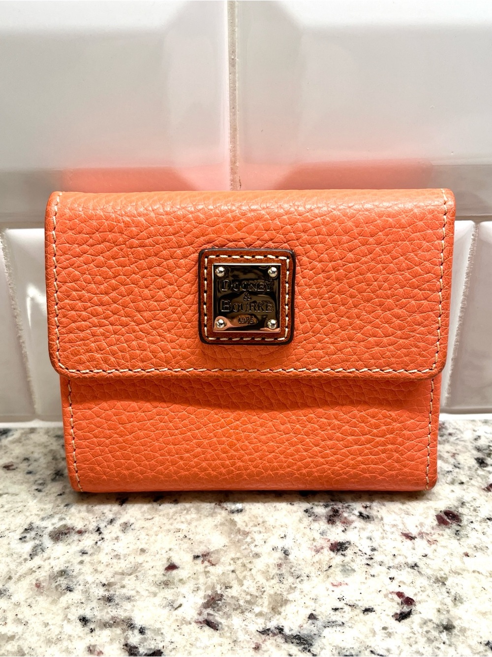 Dooney & Bourke Pebbled Grain Leather Small Flap Wallet EUC